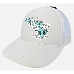 Rip Curl Unisex X Heather Brown Hawaiian Island Feaver Trucker Hat Cap - White